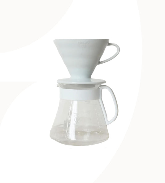 Hario V60 Ceramic Pour Over Set - White